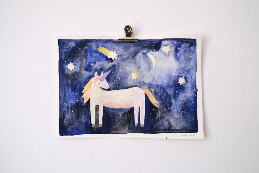 Original illustration unicorn Alba